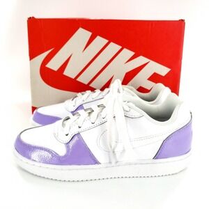 Nike Ebernon Low Shoes Womens 6.5 White & Purple Custom Painted AQ1779-100